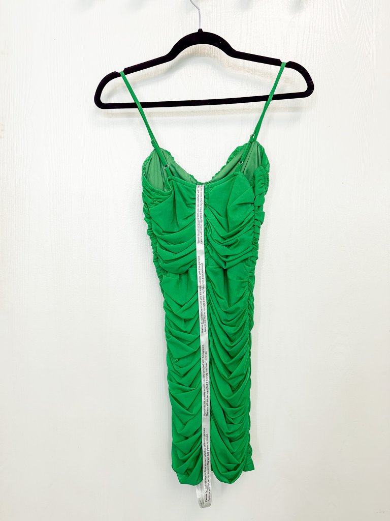 Nasty Gal Mesh Ruched Bodycon Mini Dress Green — image 5 of 5